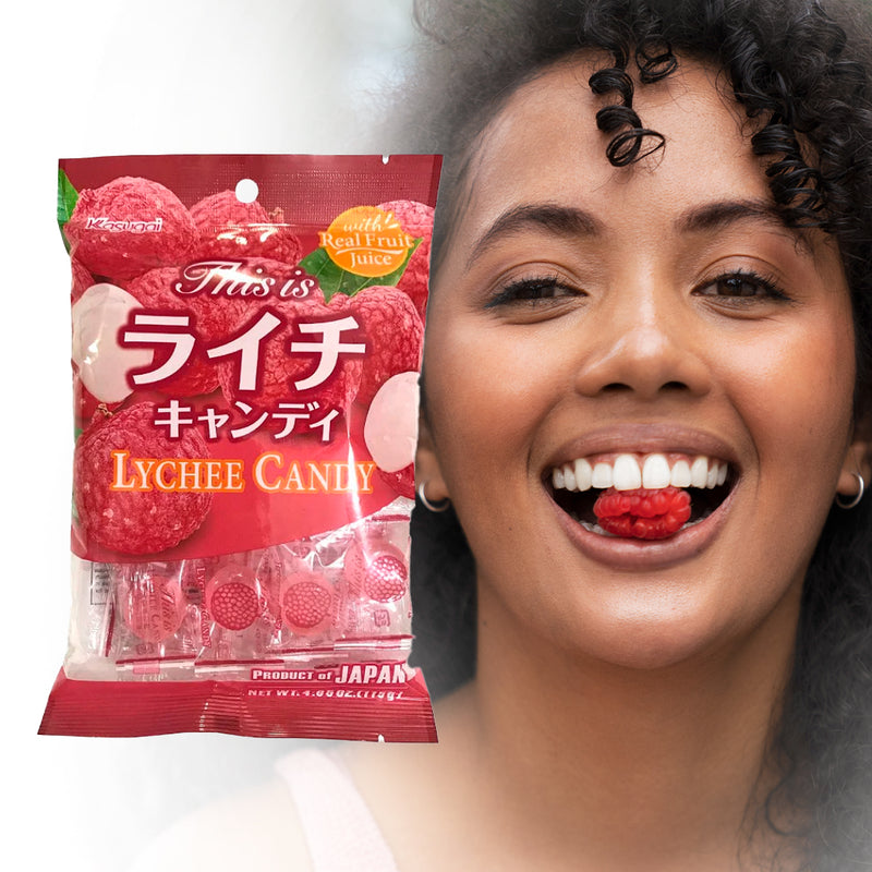 Bala de Lichia Lychee Candy 115g - Kasugai